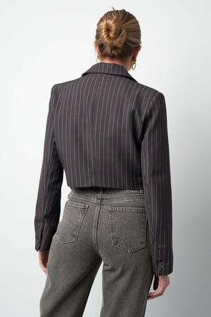 Pinstripe cropped blazer - Burgundy h5 Picture6